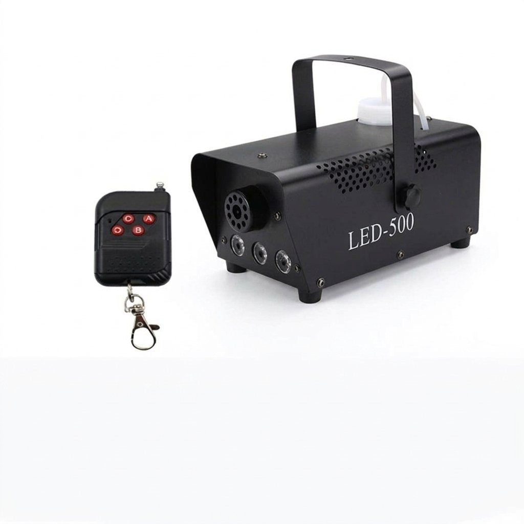 500W LED Fog Machine with Wireless Remote Control and Built-In Colour Lights