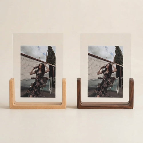Acrylic and Wood Photo Frame with U-Shaped Stand