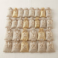 Advent Calendar Fabric Bags Set with Wooden Numbers, 24 Bags