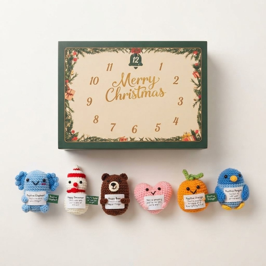 Advent Calendar with Crocheted Figures – 24-Day Countdown