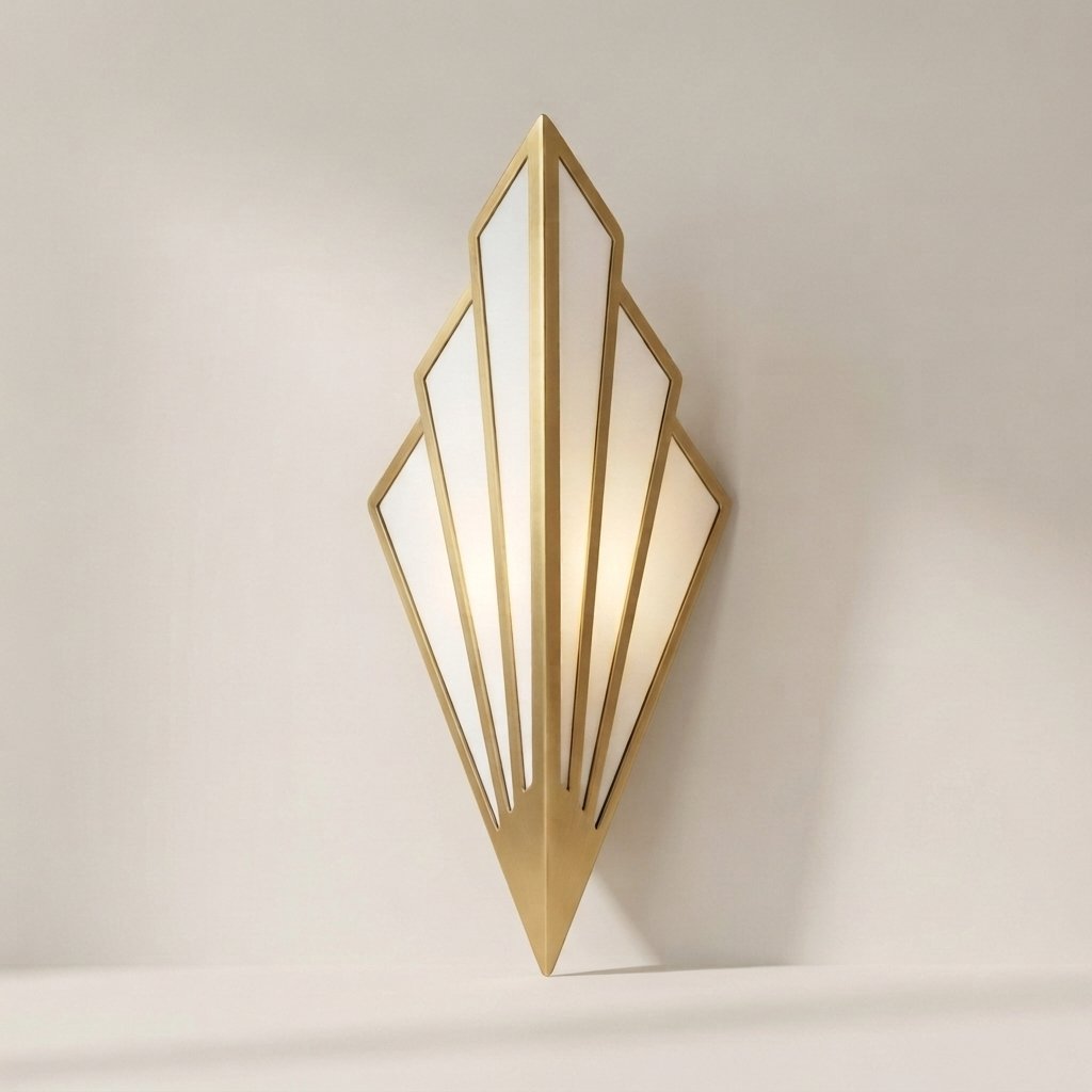 Art Deco LED Wall Sconce in Gold, Black or White