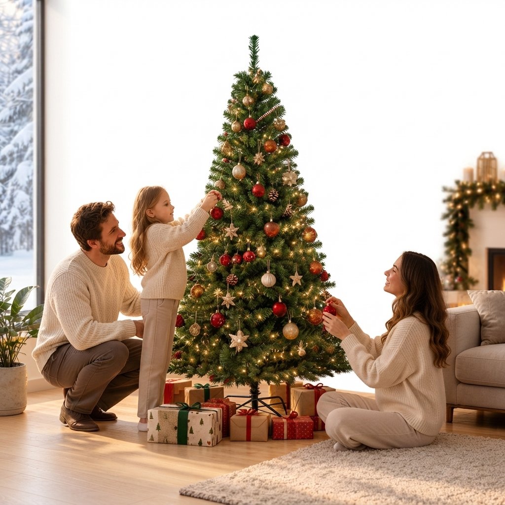 Artificial Christmas Tree with Metal Stand, Green PVC