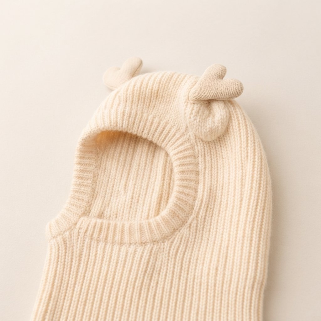 Baby Knit Balaclava Hat and Snood Set with Bear Ears