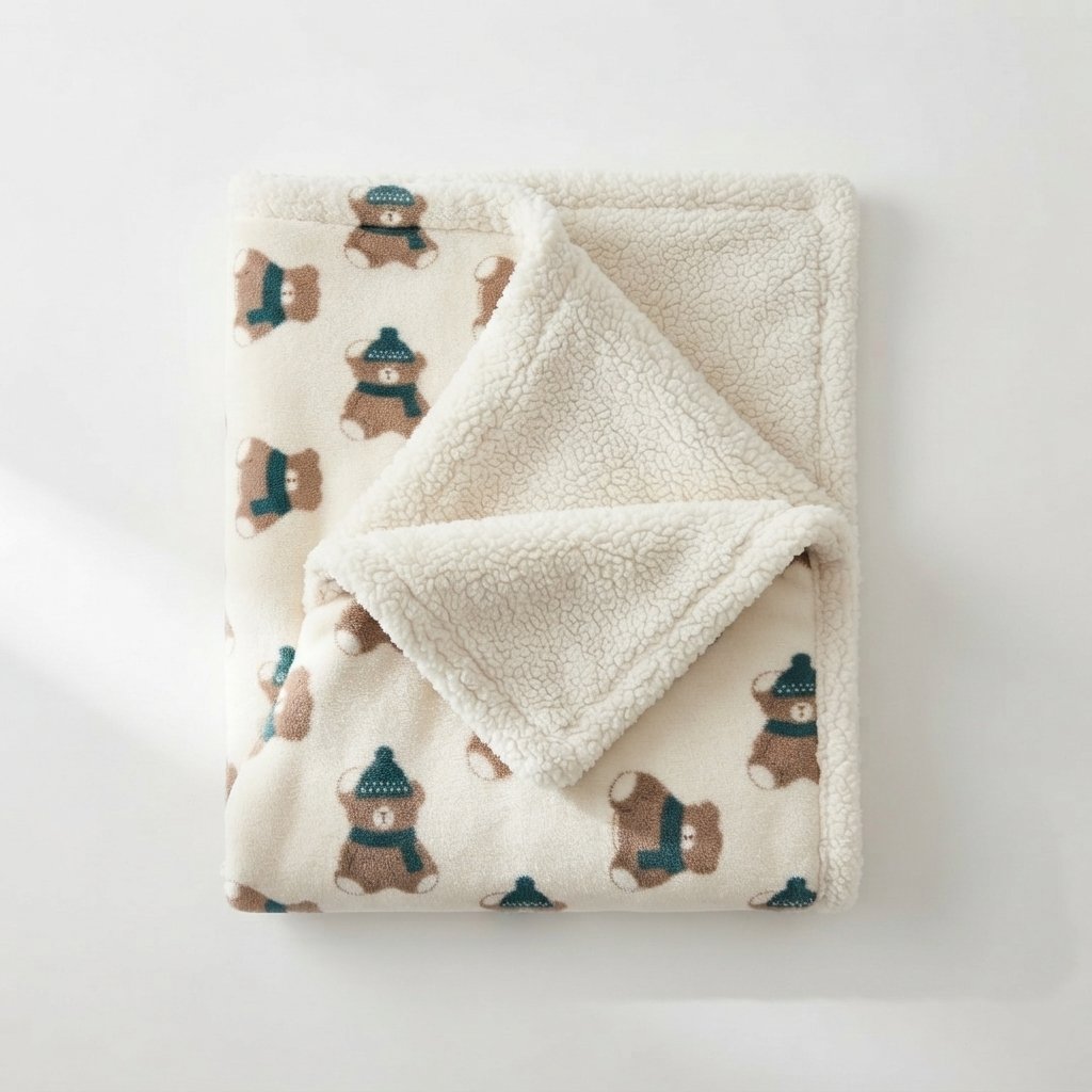 Baby Stroller Blanket – Soft Flannel with Sherpa Lining