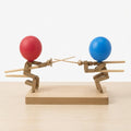 Balloon Fencing Duel Game – Two-Player Wooden Puppet Set