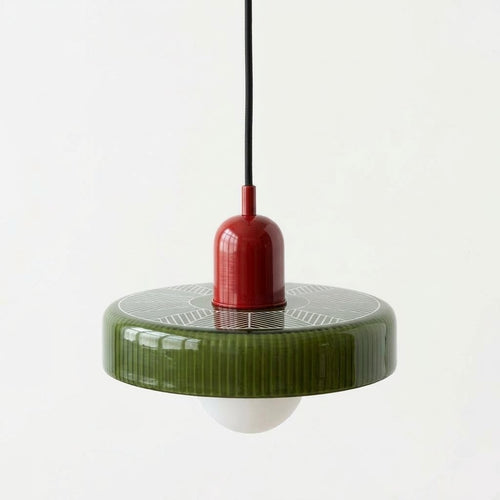 Bauhaus Glass Ring Pendant Light, Adjustable Height