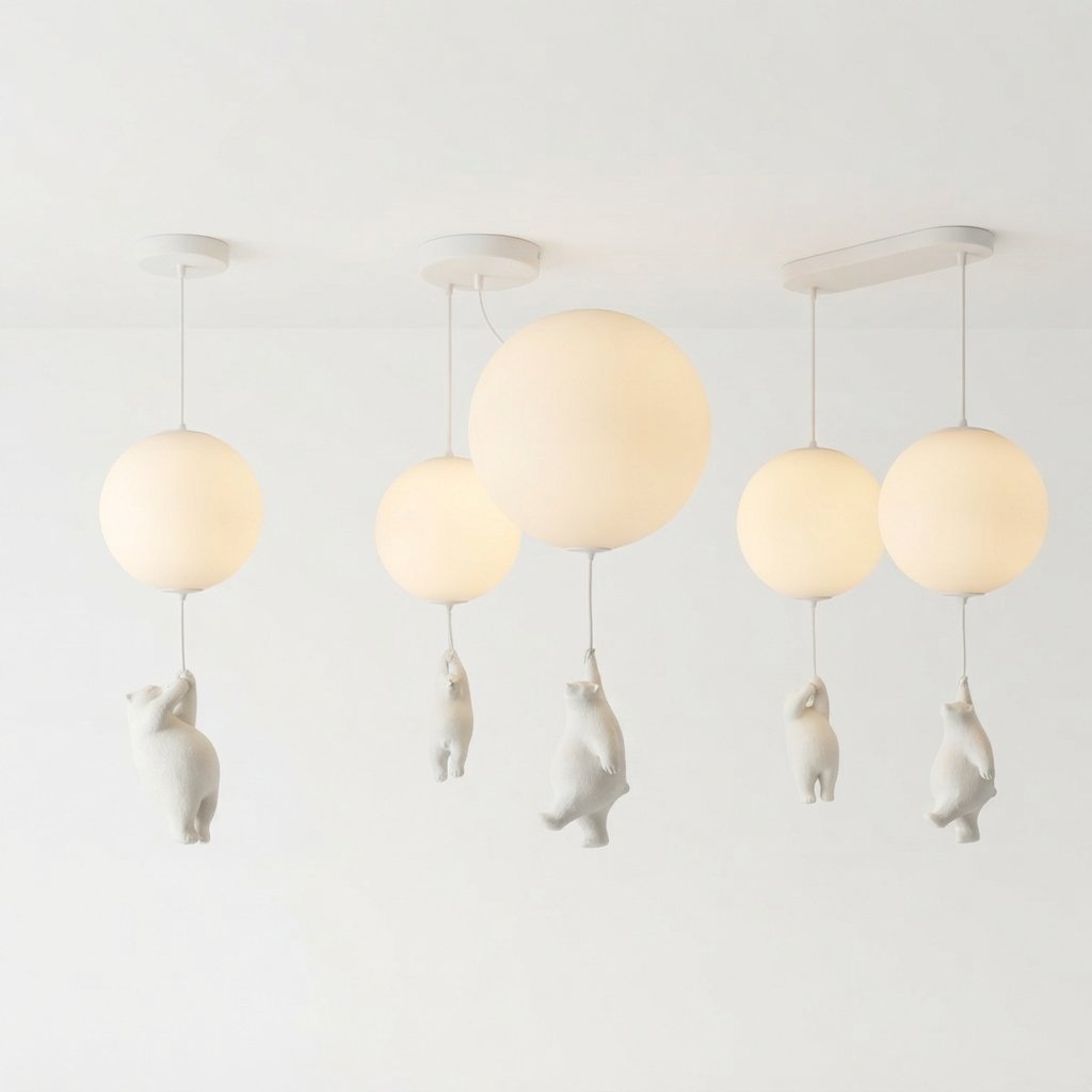 Bear & Balloon Children's Ceiling Light, Warm White