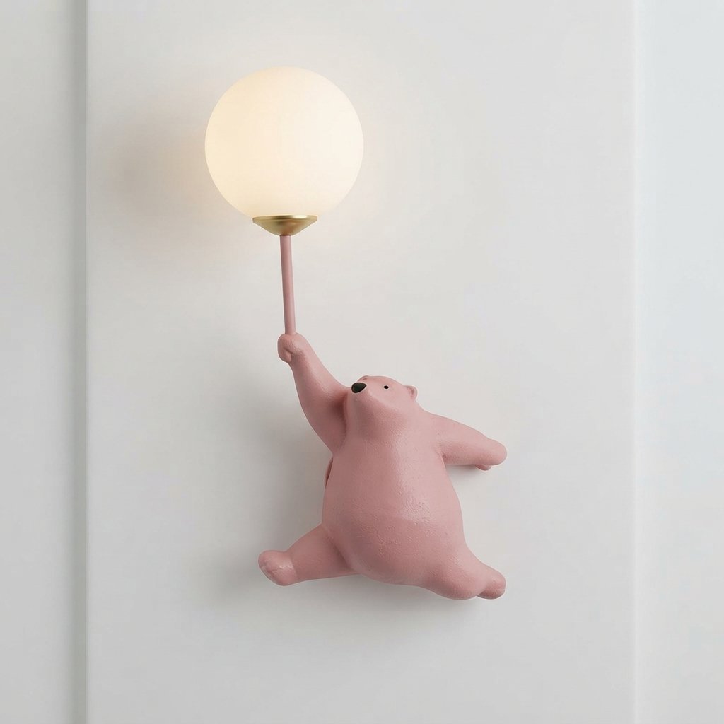 Bear Balloon Wall Lamp for Kids' Rooms