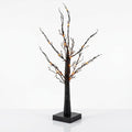 Black Glitter Halloween Tree with 40 Orange LED Lights and Built-in Timer, 60 cm