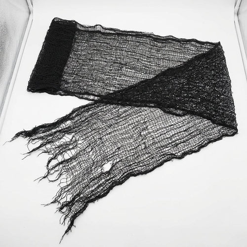 Black Gothic Mesh Creepy Cloth Halloween Fabric Decoration – Flexible, Reusable and Easy to Hang