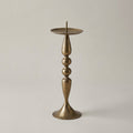 Brass Pillar Candle Holder, Turned Iron Stand
