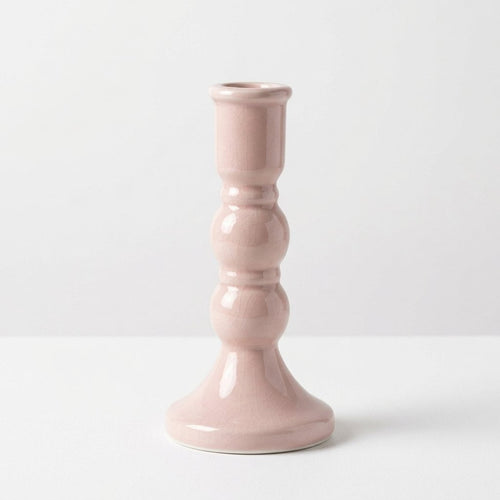 Ceramic Candle Holder in Blush Pink, Large