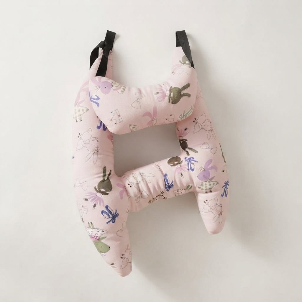 Children's Car Headrest Travel Pillow with Adjustable Straps