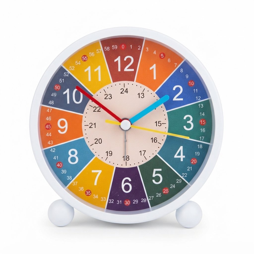 Children's Educational Colour Clock with Silent Alarm