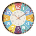 Children's Educational Silent Wall Clock, Multicolour