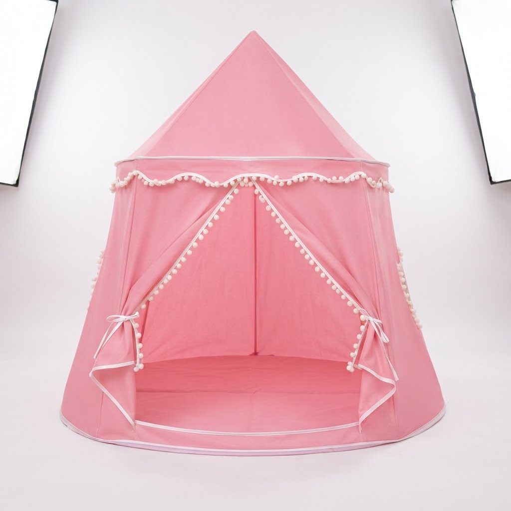 Children's Indoor Play Tent with Pom-Pom Detail