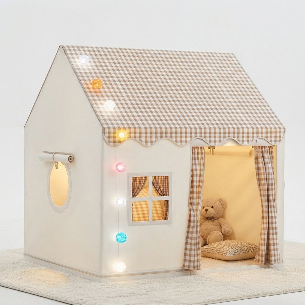 Children's Indoor Playhouse Tent with String Lights