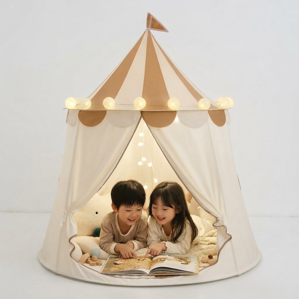 Children's Pop-Up Circus Pavilion Play Tent, Cotton Canvas