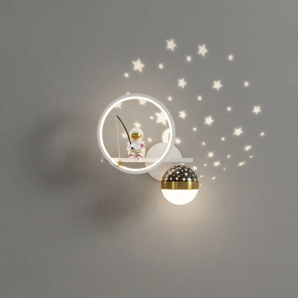 Children's Star Projector Wall Light with Astronaut