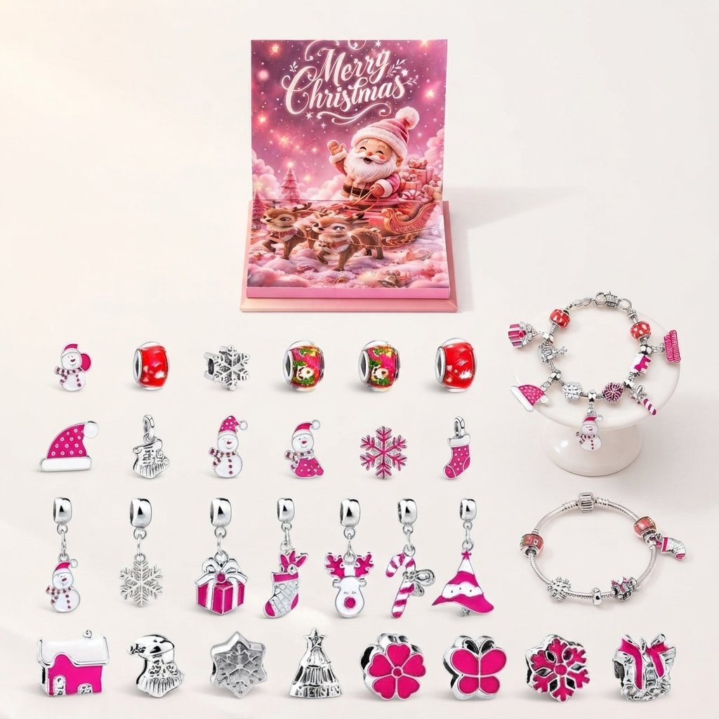 Christmas Advent Calendar Bracelet Making Kit, 24 Days