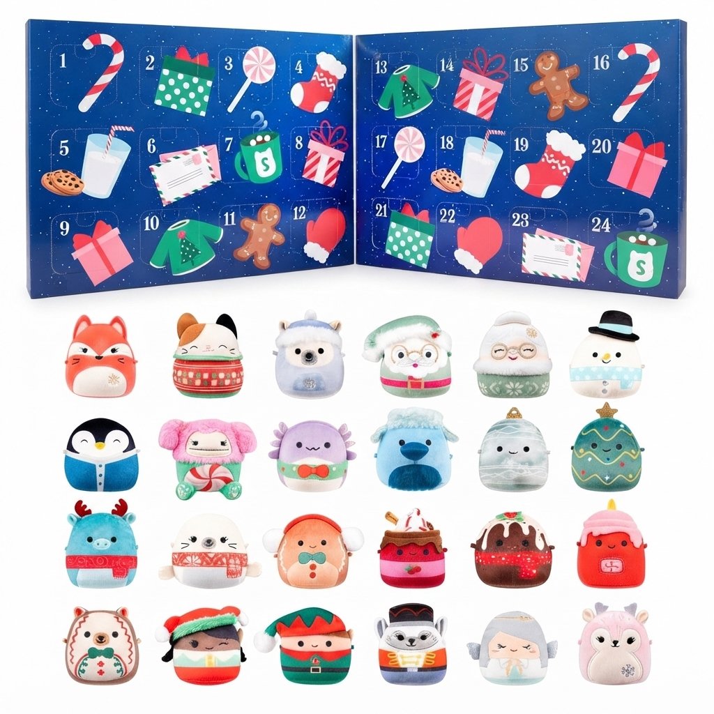 Christmas Advent Calendar with 24 Collectible Plush Figures