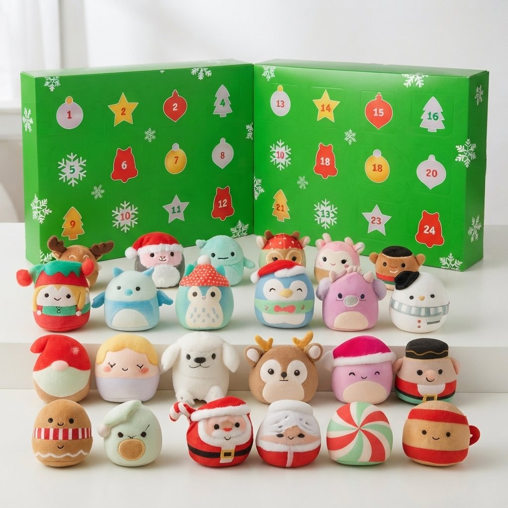 Christmas Advent Calendar with 24 Plush Figures