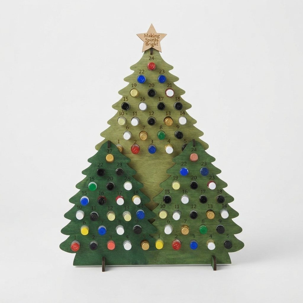Christmas Tree Advent Calendar with 24 Mini Bottle Slots