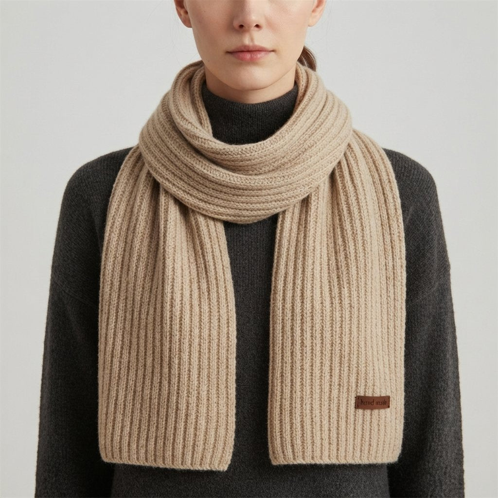 Chunky Ribbed Knit Scarf – Extra Long, Unisex