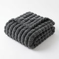 Chunky Ribbed Velvet Throw, Bubble Texture, Anti-Pilling