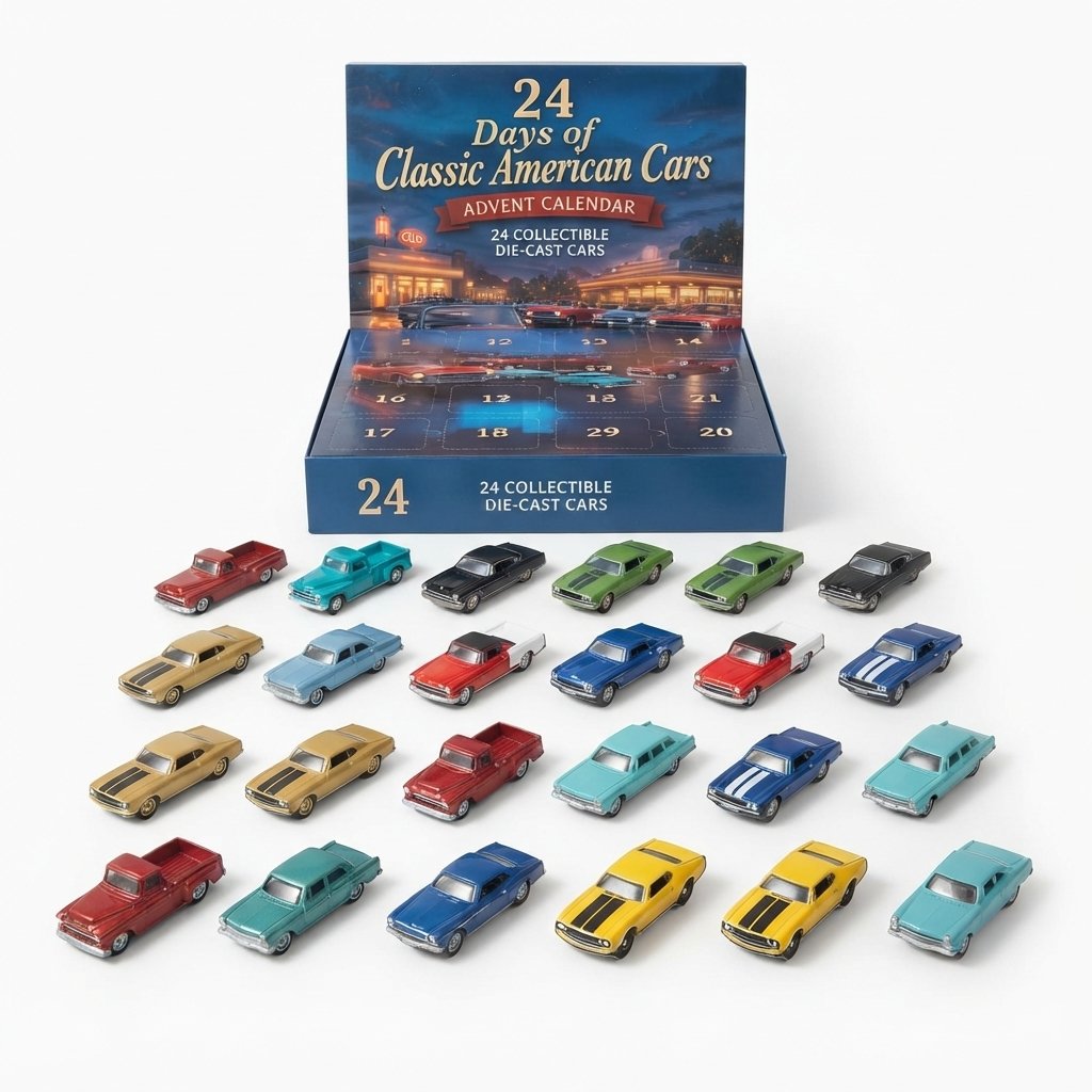 Classic American Cars Advent Calendar – 24 Die-Cast Models