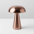 Cordless Mushroom Table Lamp in Brushed Rose Gold