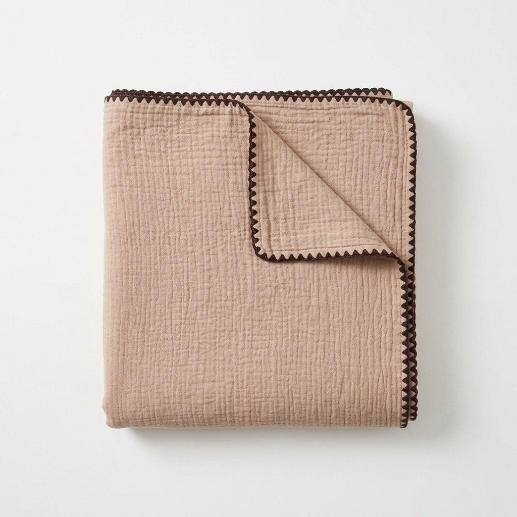 Cotton Muslin Throw Blanket – Lightweight, Breathable