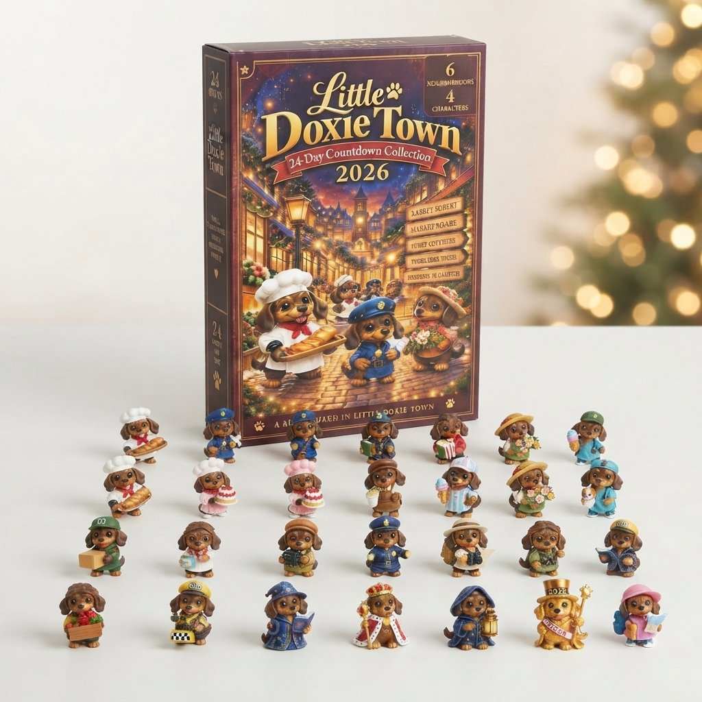 Dachshund Advent Calendar with 24 Miniature Figurines