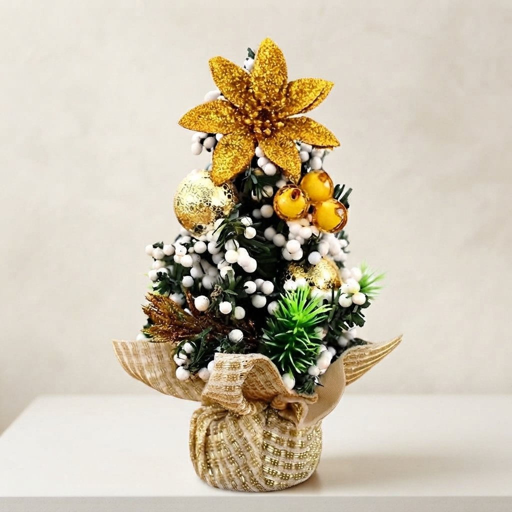 Decorated Mini Christmas Trees, Set of 3 – 30 cm
