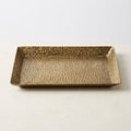 Decorative Tray in Antique Brass, Hammered Iron