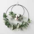Double Hoop Wreath with Eucalyptus and Cotton Stems