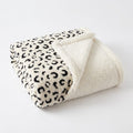 Double-Layer Leopard & Zebra Print Fleece Throw Blanket