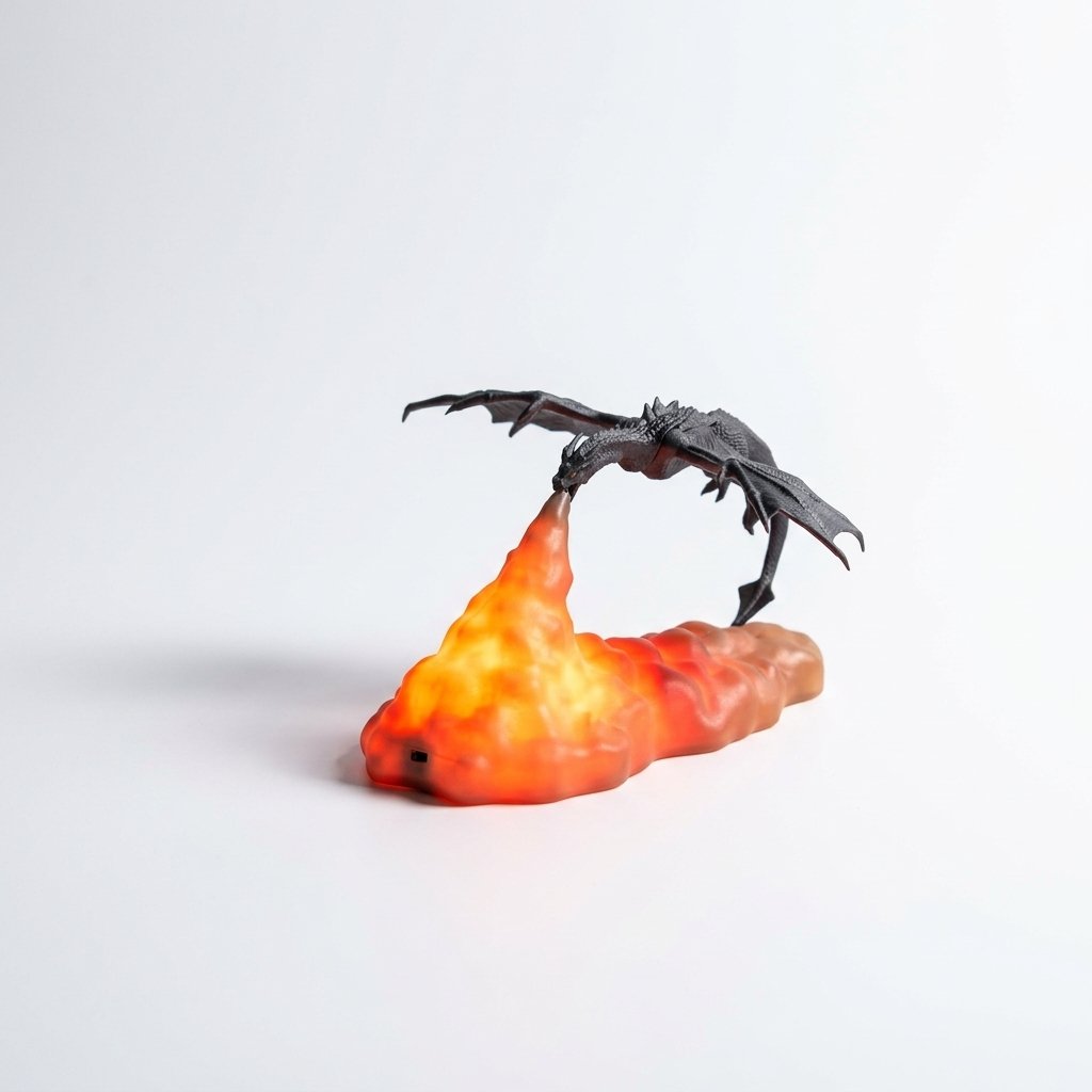 Dragon Night Light with LED Fire-Breathing Effect – Decorative Bedside Table Lamp