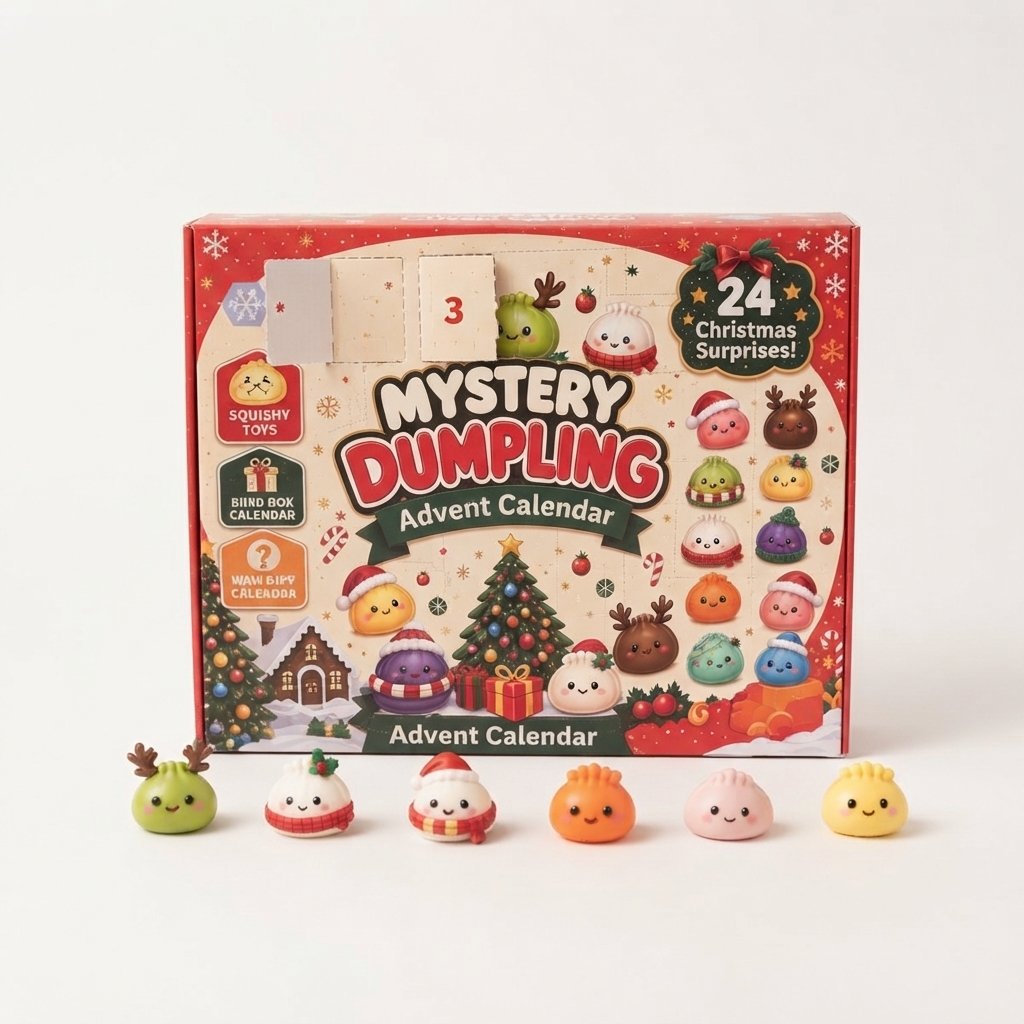 Dumpling Advent Calendar with 24 Squishy Figures