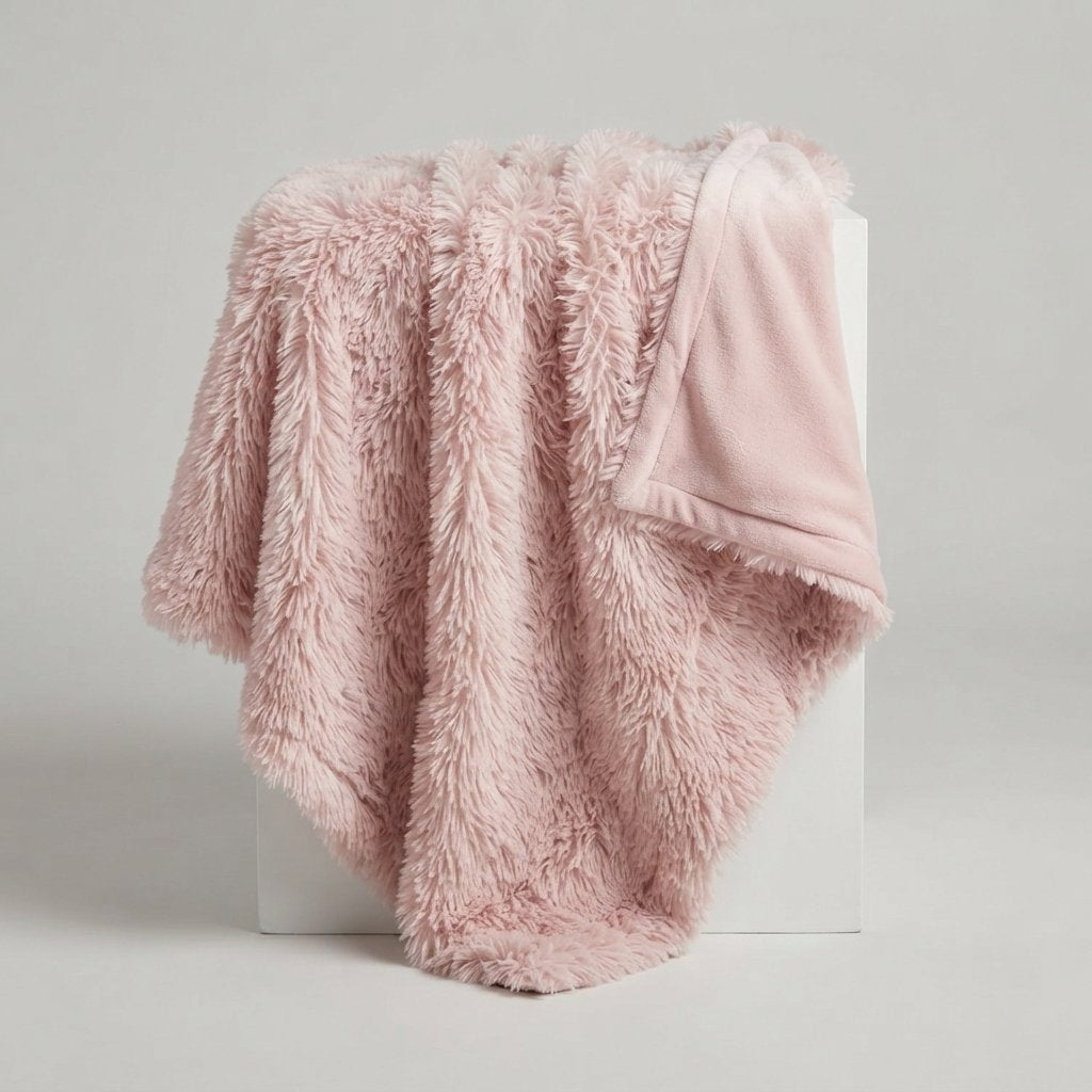 Faux Fur Throw Blanket – Long-Pile Shaggy Fleece