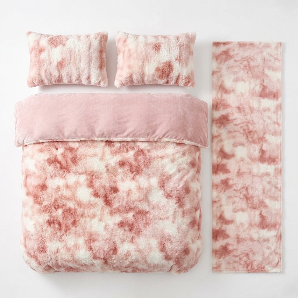 Faux Rabbit Velvet Duvet Cover Set, 4-Piece Winter Bedding