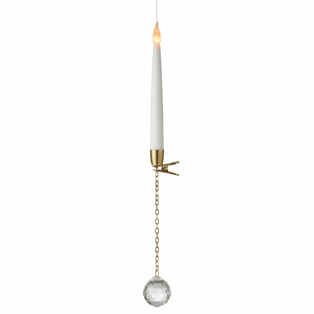 Flameless LED Christmas Tree Candles with Crystal Drops