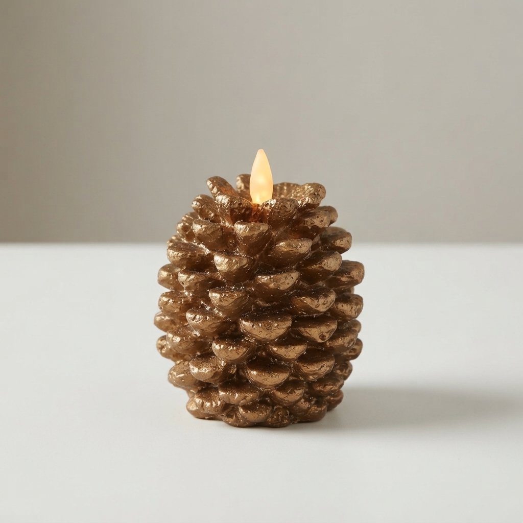 Flameless LED Pinecone Candles with Remote Control