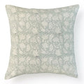 Floral Block-Print Cushion Cover, Soft Sage, 24x24 in