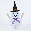 Foldable Light-Up Ghost Halloween Decoration with 40 White LEDs and Timer, 82 cm