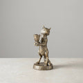 Fox Figure Candle Holder in Antique Gold