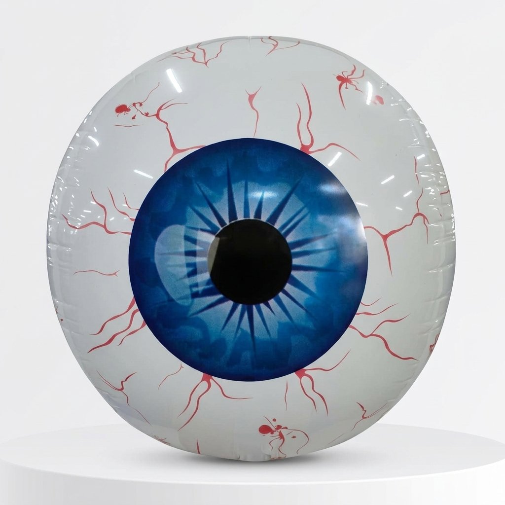 Giant Inflatable Halloween Eyeball Balloon with Bloodshot Design – 22 Inch Foil Decoration for Indoor and Outdoor Use