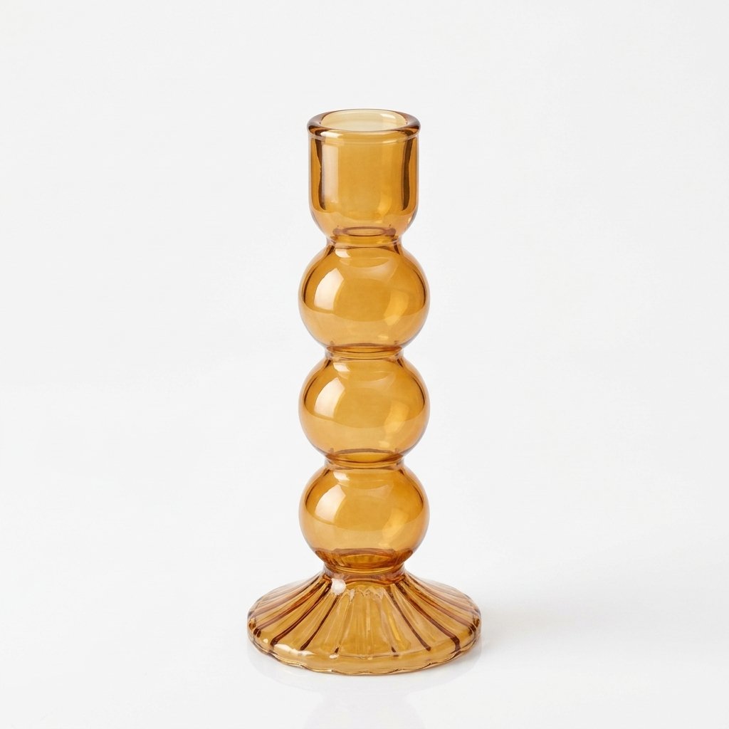 Glass Candle Holder in Pumpkin, 2 sizes