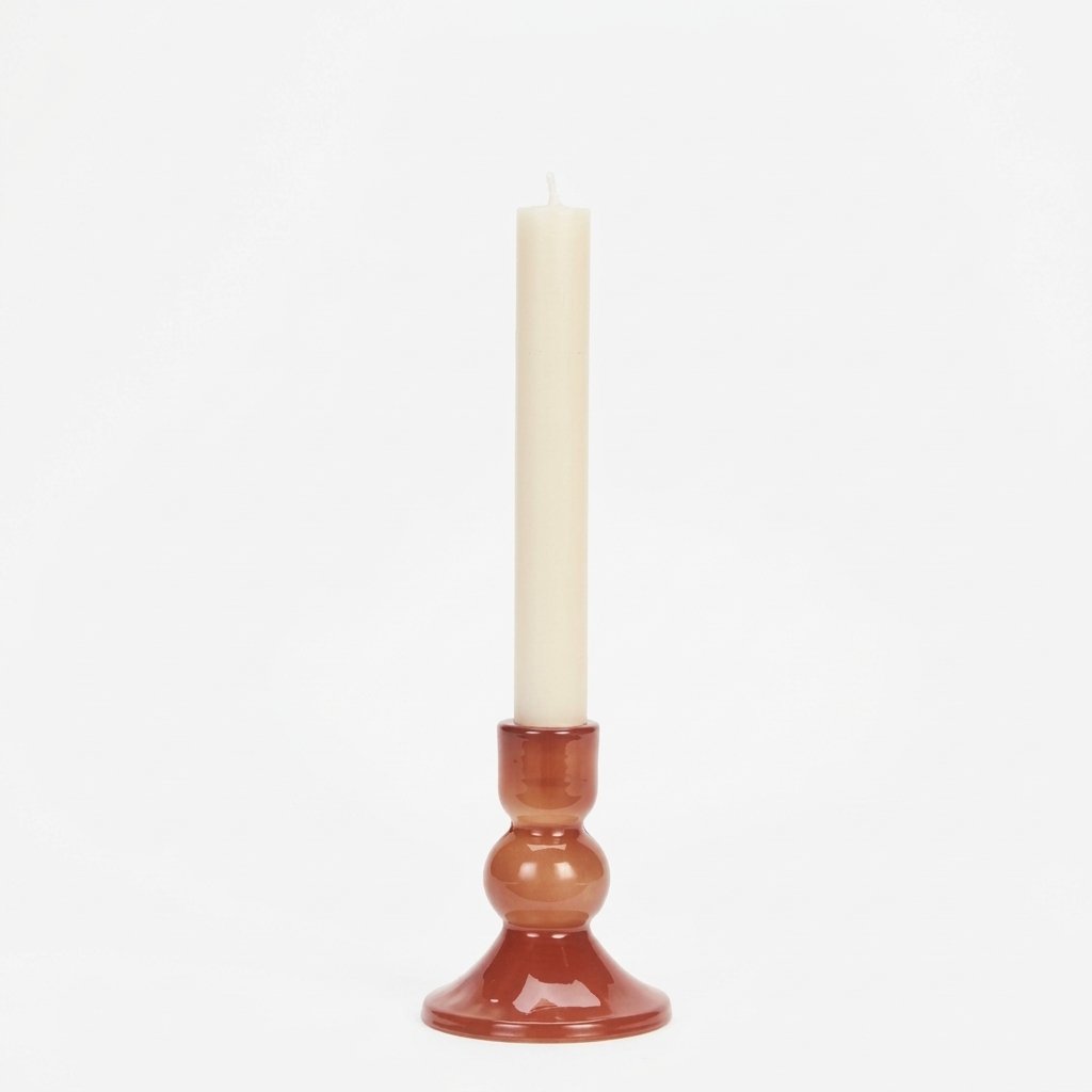 Glass Candle Holder in Red, 2 sizes