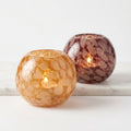 Glass Tealight Holder with Speckled Pattern, Set of 2